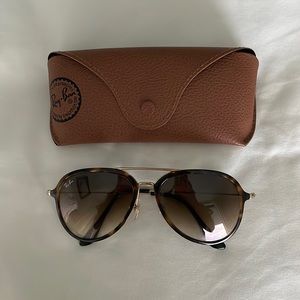 Ray Ban 57mm pilot sunglasses light Havana color
